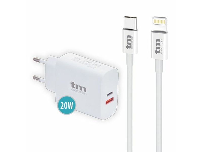 Зарядно за стена TM Electron 20 W Lightning/USB-C (1 броя)