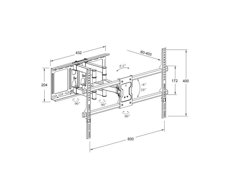 Поставка за телевизор TM Electron 45 kg
