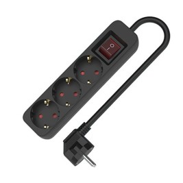 Табло с 3 гнезда с бутон за включване TM Electron 3680 W Черен (1,5 m)