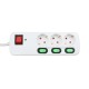Табло с 3 гнезда с бутон за включване TM Electron 3680 W Бял (1,5 m)