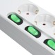 Табло с 3 гнезда с бутон за включване TM Electron 3680 W Бял (1,5 m)