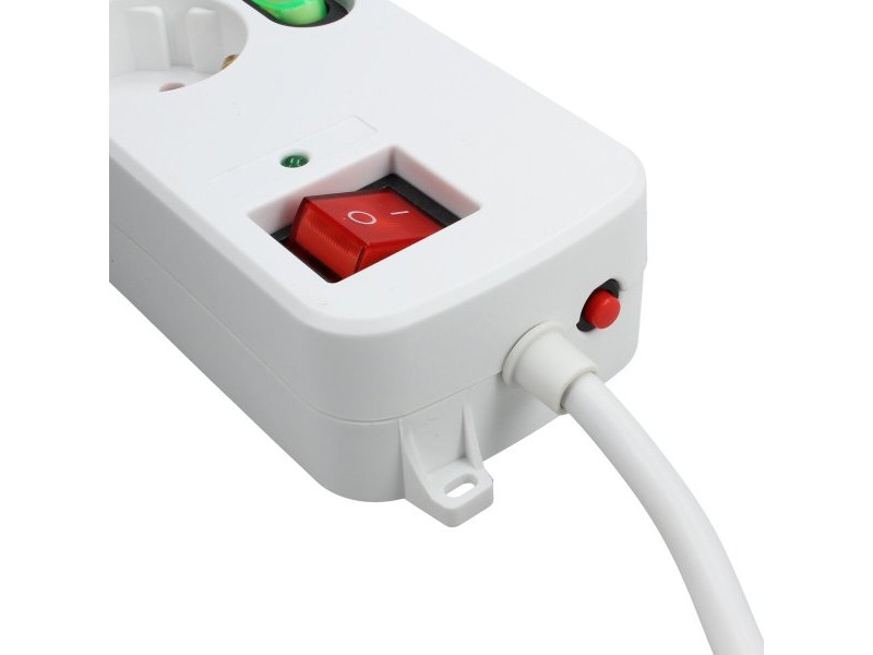 Табло с 3 гнезда с бутон за включване TM Electron 3680 W Бял (1,5 m)