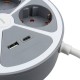 Табло с 4 гнезда с бутон за включване TM Electron 3680 W Бял Сив 30 W (1,5 m)