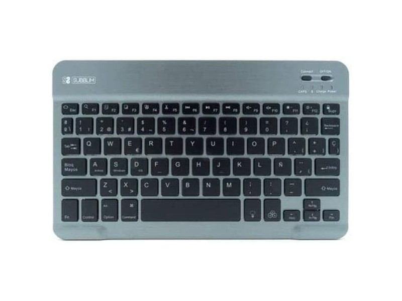 Блуту Клавиатура с Поставка за Таблет Subblim SUB-KBT-SMBL31 Сив Испанска Qwerty QWERTY