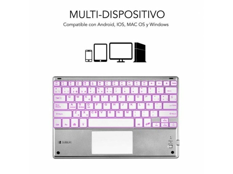 Клавиатура с тъчпад Subblim SUB-KBT-SMBT50 Сребрист Испанска Qwerty QWERTY