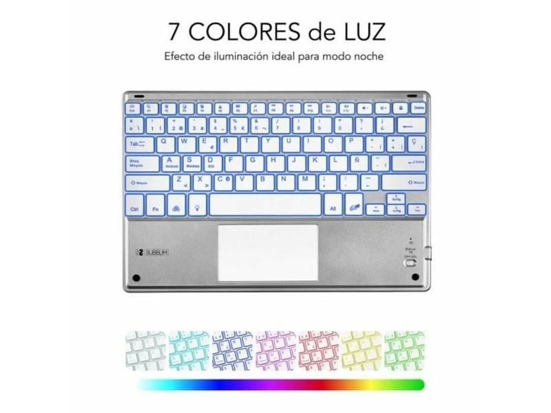 Клавиатура с тъчпад Subblim SUB-KBT-SMBT50 Сребрист Испанска Qwerty QWERTY