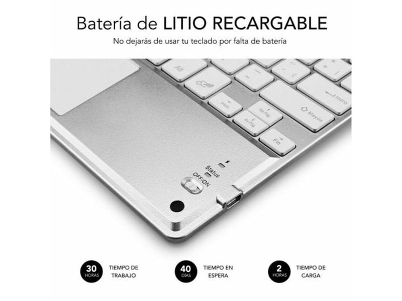 Клавиатура с тъчпад Subblim SUB-KBT-SMBT50 Сребрист Испанска Qwerty QWERTY