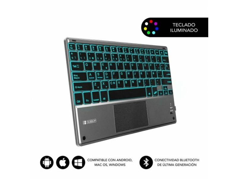 Клавиатура с тъчпад Subblim SUB-KBT-SMBT51 Сив Многоцветен Испанска Qwerty QWERTY