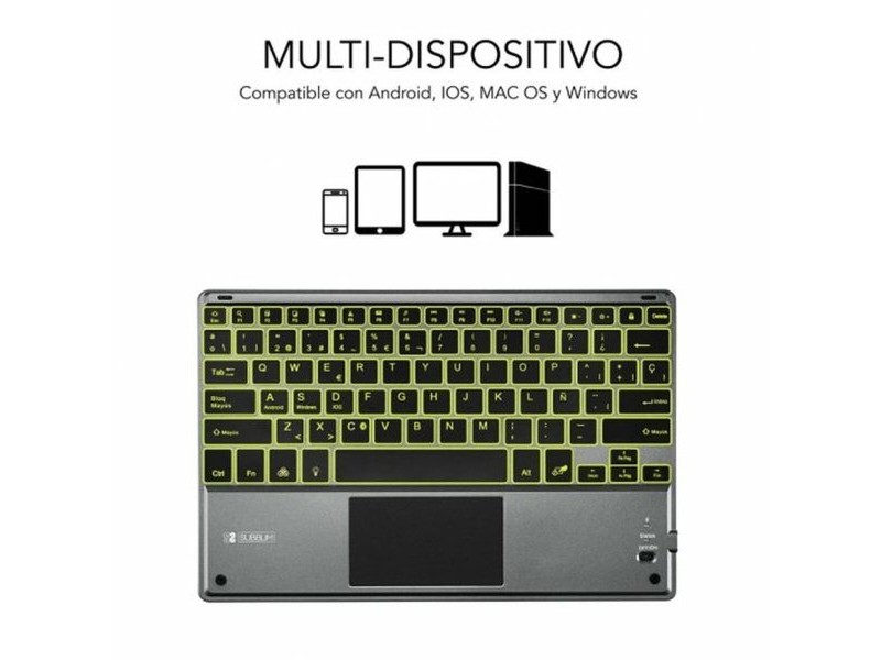 Клавиатура с тъчпад Subblim SUB-KBT-SMBT51 Сив Многоцветен Испанска Qwerty QWERTY