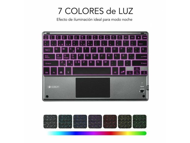 Клавиатура с тъчпад Subblim SUB-KBT-SMBT51 Сив Многоцветен Испанска Qwerty QWERTY