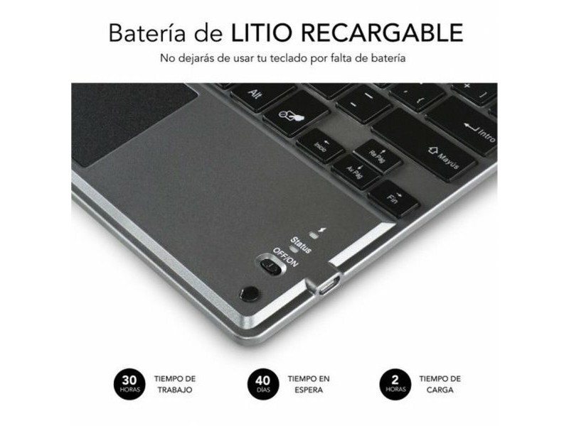 Клавиатура с тъчпад Subblim SUB-KBT-SMBT51 Сив Многоцветен Испанска Qwerty QWERTY