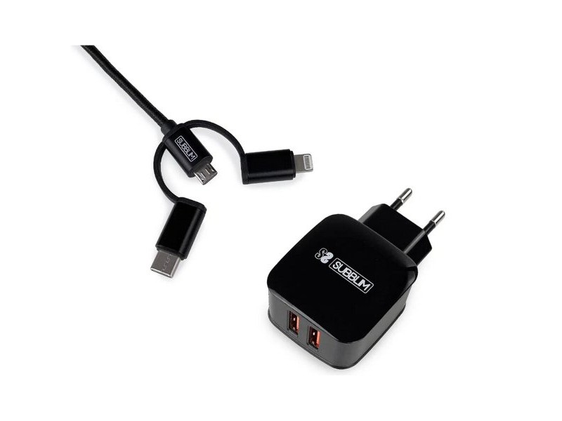 Зарядно за стена Subblim SUB-CHG-1ZWC02 Черен 12 W 50 W