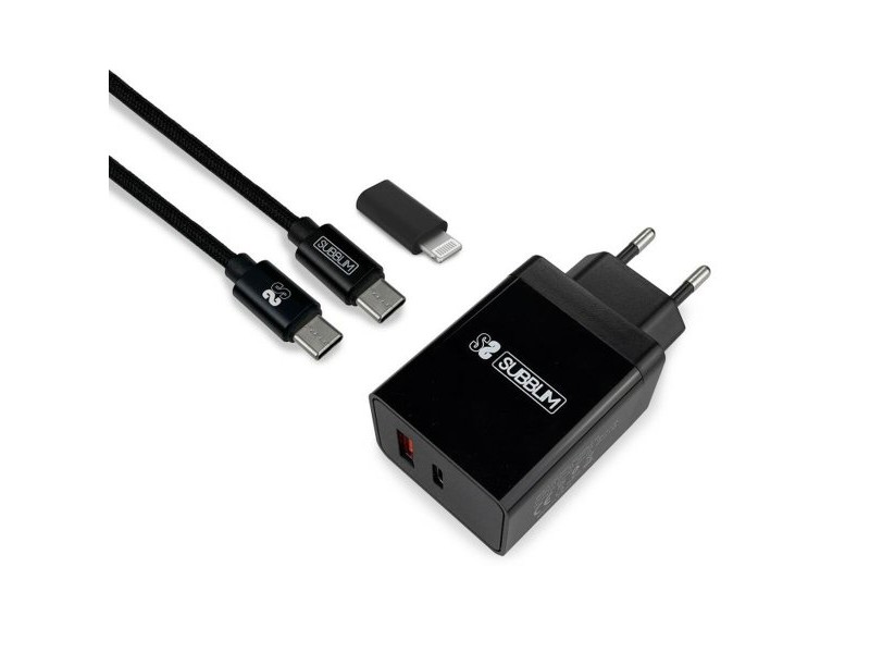 Зарядно за стена Subblim SUBCHG-3WPD11 Черен (1 броя)