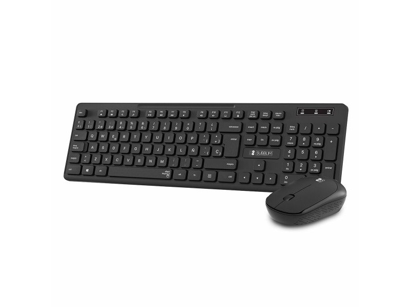 Kлаиатура с безжична мишка Subblim SUBKBC-CSSW10 Черен Испанска Qwerty QWERTY Kлаиатура с безжична мишка Subblim SUBKBC-CSSW10 Черен Испанска Qwerty QWERTY