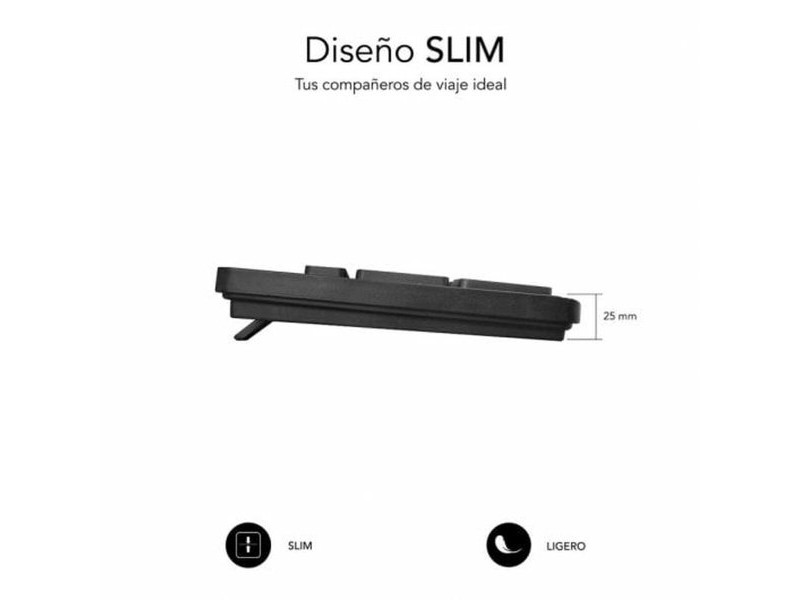 Цифрова клавиатура Subblim SUBKBC-0SSK50 Черен Испанска Qwerty QWERTY