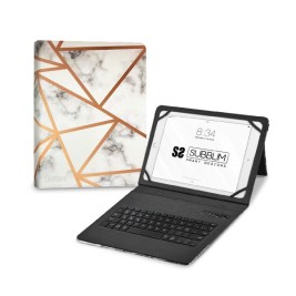Блуту Клавиатура с Поставка за Таблет Subblim SUBKT5-BTTW10 Испанска Qwerty Многоцветен испански
