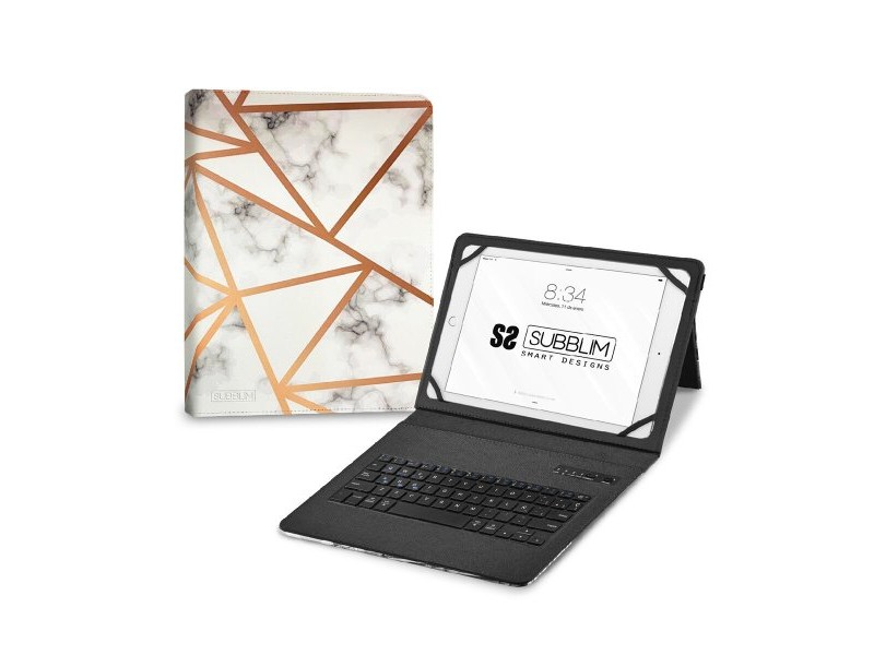 Блуту Клавиатура с Поставка за Таблет Subblim SUBKT5-BTTW10 Испанска Qwerty Многоцветен испански