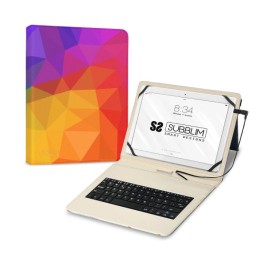 Блуту Клавиатура с Поставка за Таблет Subblim SUBKT1-USB053 Испанска Qwerty Многоцветен испански