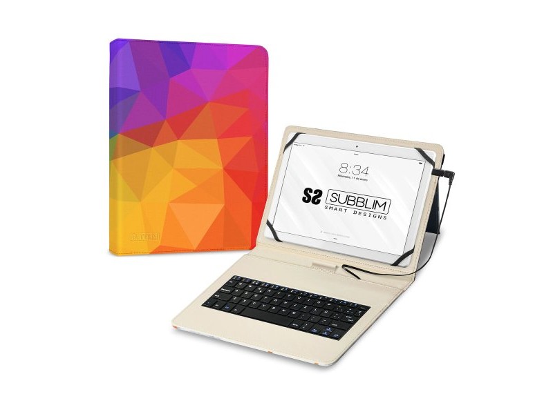 Блуту Клавиатура с Поставка за Таблет Subblim SUBKT1-USB053 Испанска Qwerty Многоцветен испански