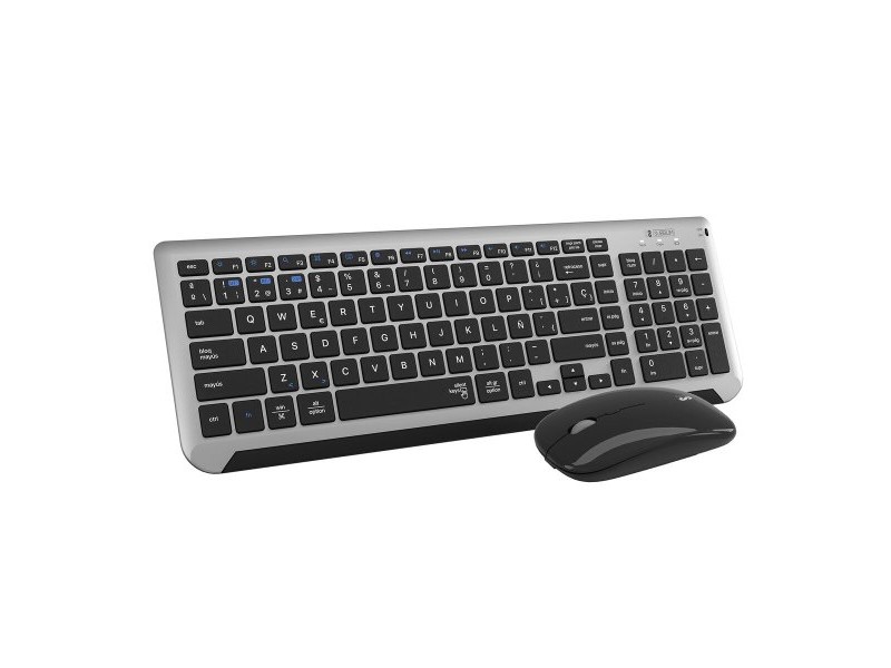 Клавиатура с мишка Subblim SUBKBC-DCEP20 Черен Сив Испанска Qwerty QWERTY Клавиатура с мишка Subblim SUBKBC-DCEP20 Черен Сив Испанска Qwerty QWERTY