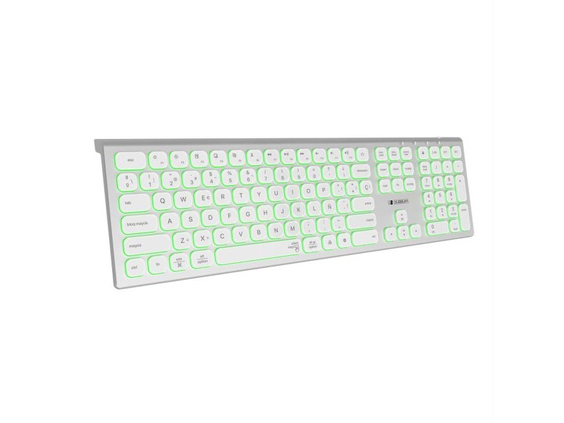 Блутут клавиатура Subblim SUBKB-3MIE300 Бял Сребро Испанска Qwerty