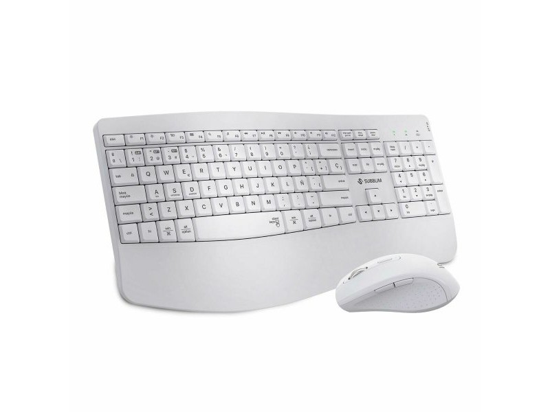 Клавиатура с мишка Subblim OFFICE PROWAVE Бял Испанска Qwerty QWERTY