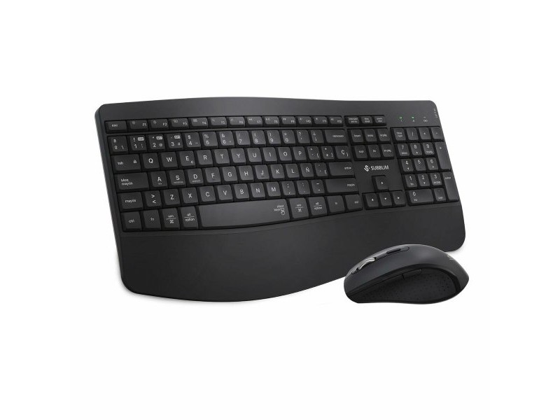 Клавиатура с мишка Subblim OFFICE PROWAVE Черен Испанска Qwerty QWERTY