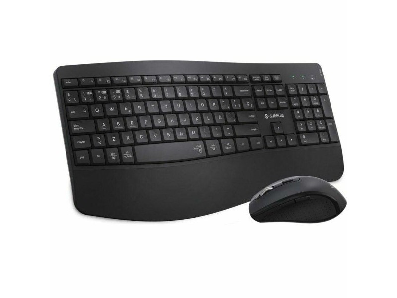 Клавиатура с мишка Subblim OFFICE PROWAVE Черен Испанска Qwerty QWERTY