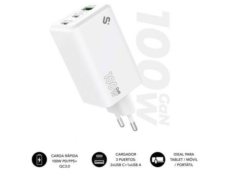 Зарядно за стена Subblim SUBCHG-6G3510 Бял 120 W