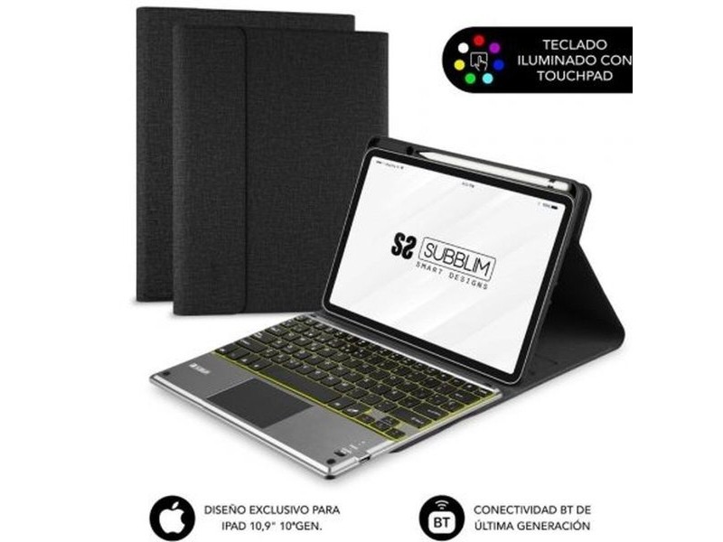Калъф за таблет Subblim SUBKT4-BTPI03 Черен Испанска Qwerty QWERTY