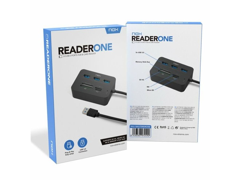 Външен четец за карти Nox-Xtreme NXLITERDRONE USB x 3