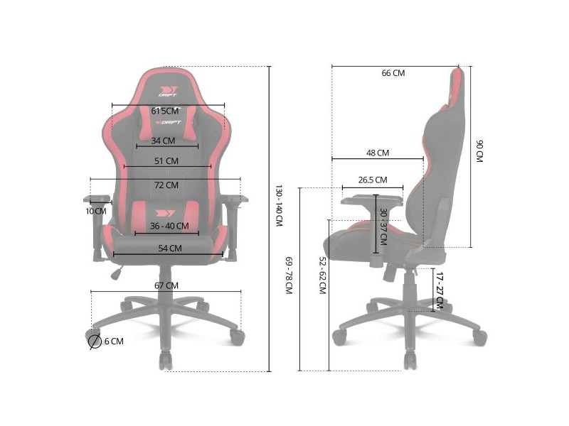 Стол за игри DRIFT DR110BGRAY Черен Сив