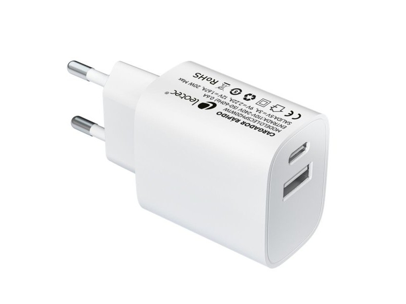 Зарядно за стена LEOTEC LECSPH20W2W Бял 20 W