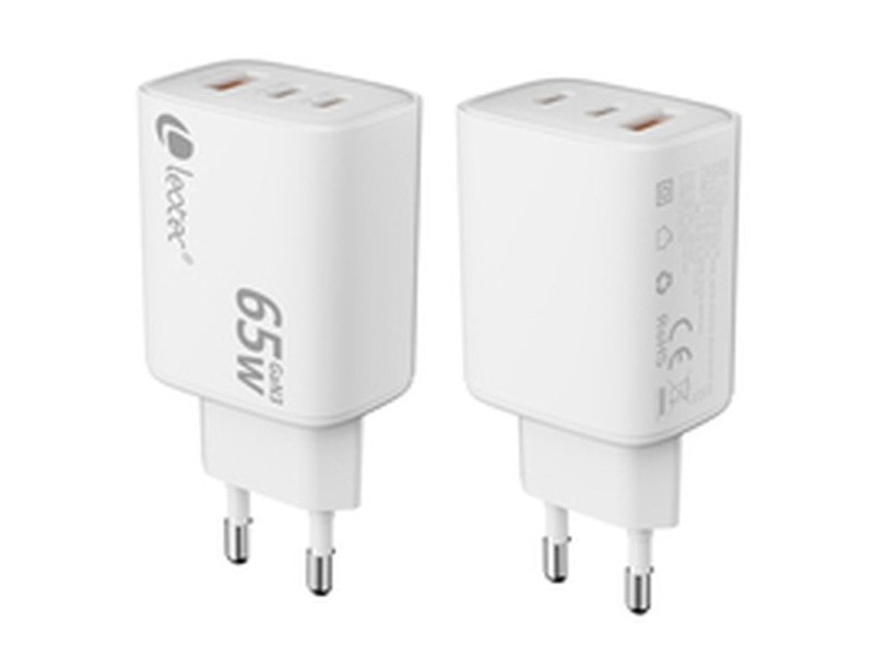 Зарядно за стена LEOTEC LECSPH65W3W2 65 W Бял