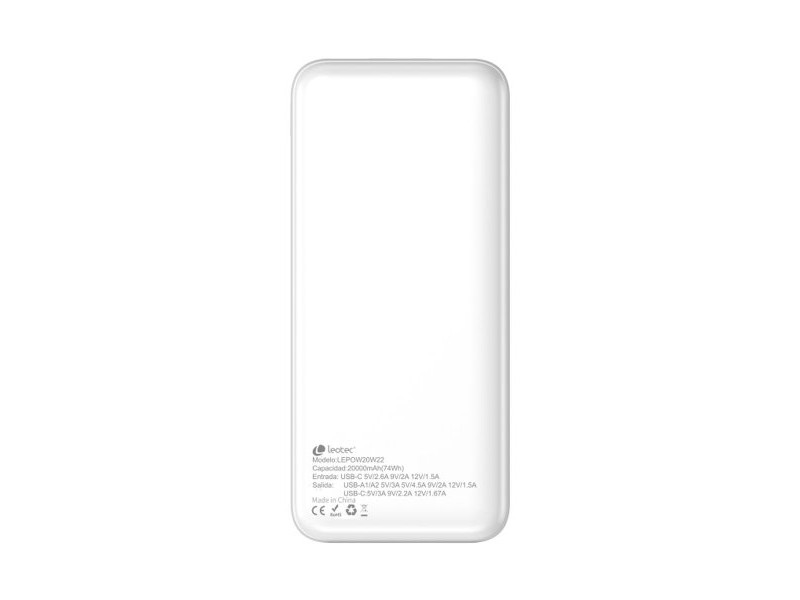 Powerbank LEOTEC LEPOW20W22W Бял 20000 mAh
