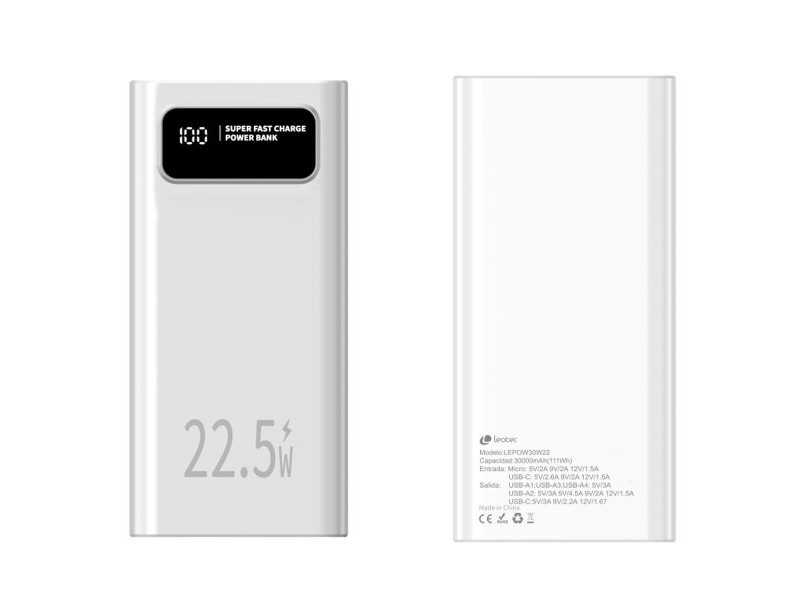 Powerbank LEOTEC LEPOW30W22W Бял 30000 mAh