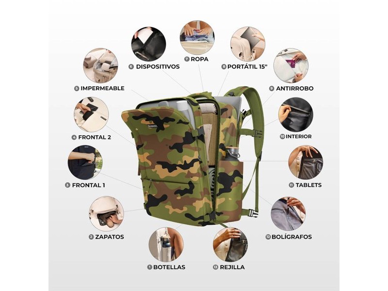 Спортна Раница Numada explorer b40 Принтиран 20 L 40 x 25 x 20 cm Камуфлаж