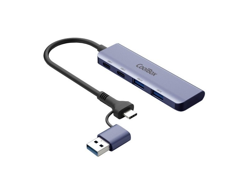 USB Cable CoolBox COO-HUB-C-CCAA Сив