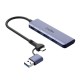 USB Cable CoolBox COO-HUB-C-CCAA Сив