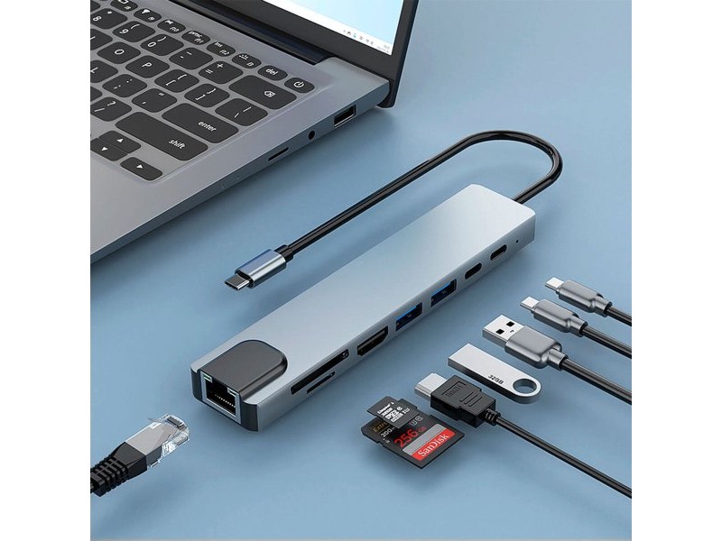 USB извод CoolBox COO-DOCK-C-81 Сив 100 W