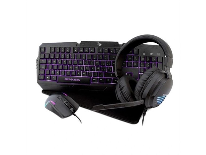 Опаковка на игра DeepGaming Черен Испанска Qwerty