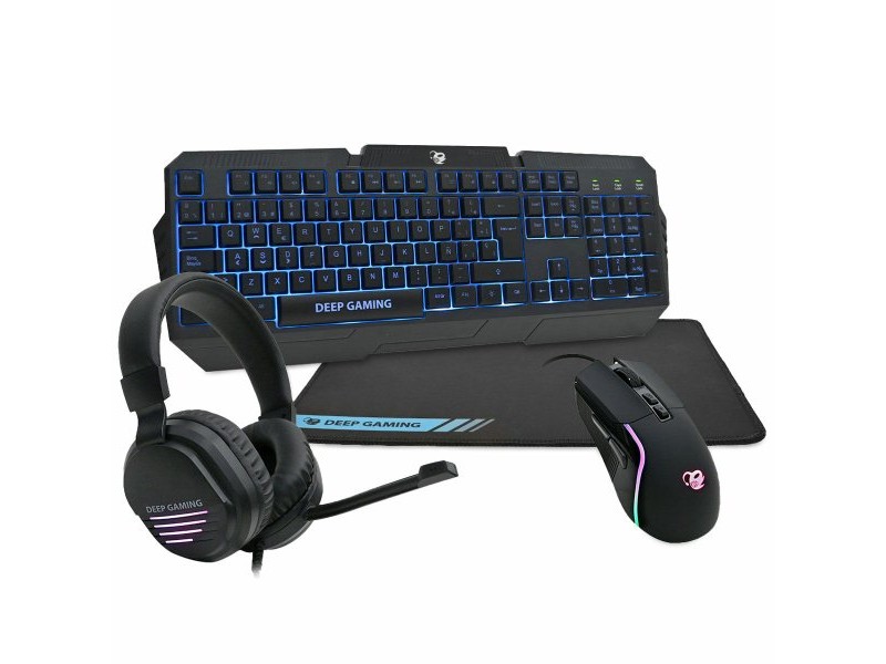 Опаковка на игра DeepGaming Черен Испанска Qwerty