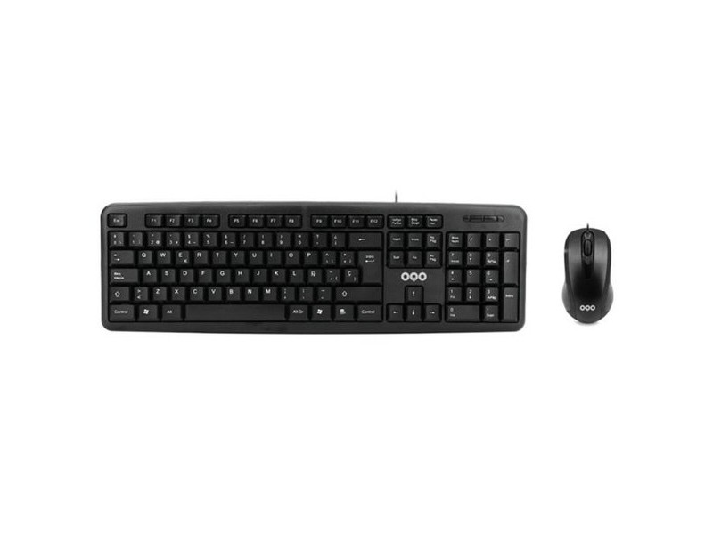 Клавиатура с мишка OQO TR001-U Черен Многоцветен Испанска Qwerty