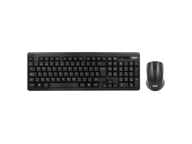 Клавиатура с мишка OQO TR002-W Черен Многоцветен Испанска Qwerty