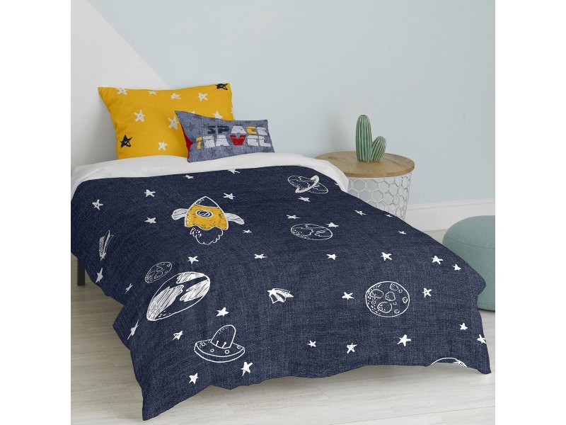 Комплект покривка за завивка HappyFriday Mr Fox Starspace  Многоцветен 80 легло 2 Части