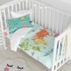 Комплект покривка за завивка HappyFriday Happynois World Map Многоцветен Бебешко Креватче 2 Части Комплект покривка за завивка HappyFriday Happynois World Map Многоцветен Бебешко Креватче 2 Части