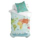 Комплект покривка за завивка HappyFriday Happynois World Map Многоцветен 80 легло 2 Части Комплект покривка за завивка HappyFriday Happynois World Map Многоцветен 80 легло 2 Части