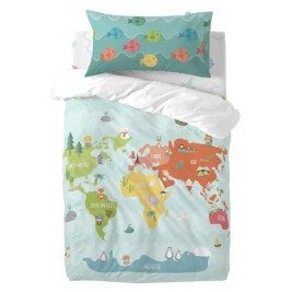 Комплект покривка за завивка HappyFriday Happynois World Map Многоцветен Бебешко Креватче 2 Части