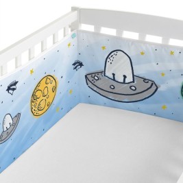 Протектор за ясла HappyFriday Mr Fox Starspace Многоцветен 210 x 40 cm