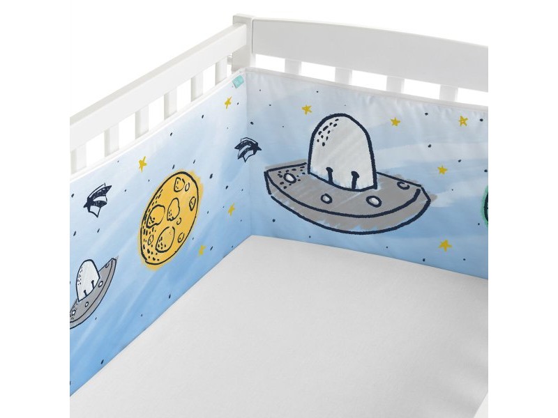 Протектор за ясла HappyFriday Mr Fox Starspace Многоцветен 210 x 40 cm